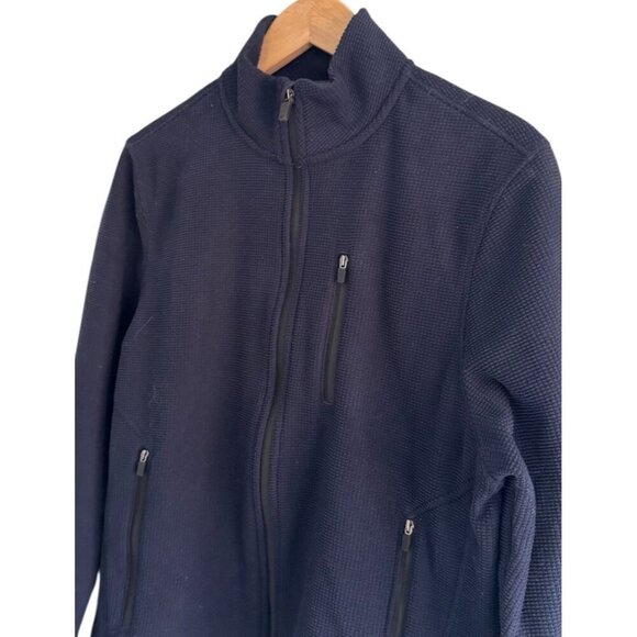 Mack Weldon Latitude Mens Sz M Total Eclipse Blue Full Zip Fleece Jacket - Picture 3 of 9